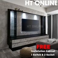 [HT ONLINE] 8ft Modern TV Cabinet / Kabinet Tv Murah / Tv Cabinet with Side Storage / Almari TV