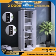 HOMEPLUS (3 Warna) 180cmT / 2 Pintu Doors Layers (Almari Putih Kabinet Kayu Pakaian Baju) Wooden War