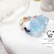 晶晶工坊*Love2hm【桃花繫】 海水藍寶 糖果碧璽 九尾狐戒指