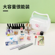 Portable Storage Box Large-Capacity Storage Box Manicure Storage Box Transparent Outing Cosmetics Na