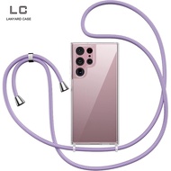 Crystal Clear Lanyard Case for Samsung S24 Ultra S25 S23 S22 Plus S11 E S20 Ultra FE S30 S31 Note 20