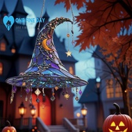 Halloween Witch Hat Acrylic Hanging Ornament - 2d Spooky Pumpkin Ghost Decor For Yard Garden L7f5
