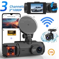 3-Channel Dash Cam WIFI CAR DVR 1080P 3-Lens Inside Vehicle Dash CamThree Way Camera DVRs Recorder V