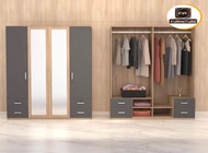 ตู้เสื้อผ้า 4บานเปิด 4ลิ้นชัก ขนาด 180*60*200cm
