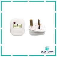 Plug Top 3 Pin Fused 13A with Neon Light