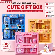 Gift Box of 7 Piece School Supplies Stationery as Rewards for Children with Diverse Attractive Theme