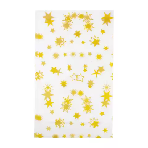 100Pcs Transparent Plastic Star Pattern Candy Biscuit Flat Pocket Packaging Snowflake Nougat Wedding