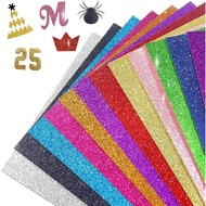 40 Sheets 20 Colors Glitter Cardstock, 250 GSM Colored Glitter Paper Card Stock for Cricut, No-Shed 