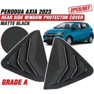 2pcs Perodua Axia New Window Cover 3D Carbon Matte Black Mustang Sporty Rear Mirror Sun Protector
