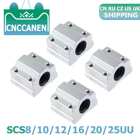 4PCS Linear Motion Ball Bearing Slide Block Bushing SC8UU SCS8UU SC10UU SCS12UU 16UU 20UU 25UU Linea