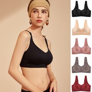 READY STOCK M-3XLJapan SUJI jelly bra soft support   latex bra pad   large thin cup   wide shoulder strap anti-sagging bra large size seamless and non-wireless bra