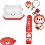 Cute Cartoon Silicone Protective Case for Sony WF-C500, Portable Thin Wireless Earbuds Headset Protective Cover for WF-C500 with Keychain, Gift for Girls Boys (E)