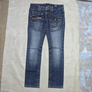 Celana Panjang Longpants Jeans Dear Heart Blue Washed Fading Second