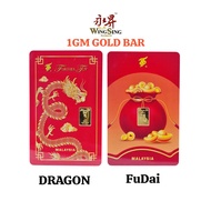 Wing Sing Loket Emas 999.9 1g 999.9 Gold Bar Fine Gold Gold Card Gift Goldbar Gold bar / 1g Emas 999