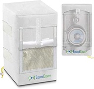 Two White Waterproof 600D Outdoor Speaker Covers for C-Bracket Mounted Speakers – Fits Yamaha NS-AW1
