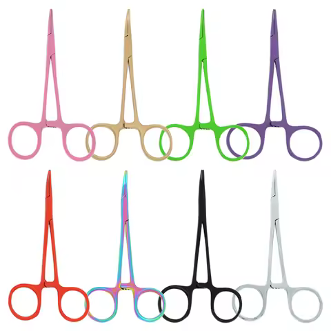 12.5cm New Animals Straight Curved Trauma Shears Pet Hemostat Forceps Dog Grooming Surgical Scissors