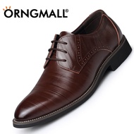 ORNGMALL Men Formal Shoes Plus Size 38-48 Casual Business Leather Shoes Dress Shoes Pointed Shoes Lace-Up Men Shoes Big Size 38-48