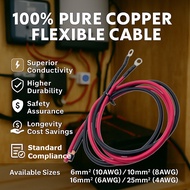 6mm2(10AWG) / 10mm2(8AWG) / 16mm2 (6AWG) / 25mm2 (4AWG) Battery Cable 100% Solid Pure Copper with M8