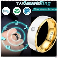 TAMAKOAREX NFC Smart Ring, Stainless Steel Wearable Connect Finger Digital Ring, Creative Waterproof
