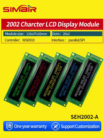 Real OLED 16 PINS 116x37mm 5V Pannel 20*2 Screen 20x2 2002 Charcter LCD Display Module WS0010 for Au