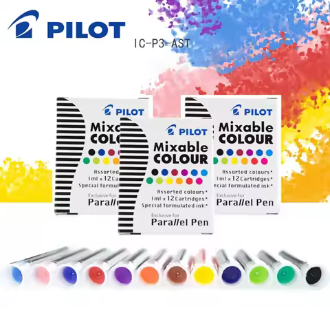 Japan PILOT Fountain Pen Ink Bottle Bladder 12Color Color Ink Gallbladder IC-P3-AST Art Fountain Ink