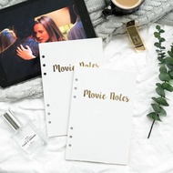 Classy Movie Planner A6/A5 Refills Colourful Set Loose Leaf Notebook Journal Planner Insert Planner 