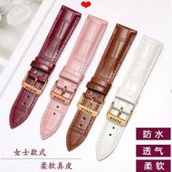 Watch Strap Suitable for TITUS TITUS Women Genuine Leather Watch Strap Purple Red Brown White Soft S