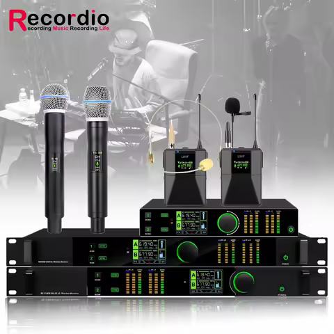 GAW-ST450 Professional 2 Channel UHF Wireless Microphone 150 Meters With EQ FX Function Performance 