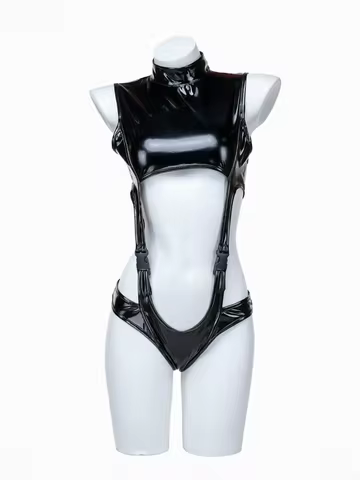 Anime Black Leather Cosplay Costume Celty Sturluson Cosplay Bodysuit Stocking Women Tight Jumpsuit O