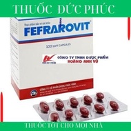 FEFRAROVIT PV - IRON SUPPLEMENT, VITAMIN B9, B12 - BOX OF 100 TABLETS e