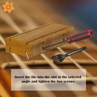 [utruiut0k] Fret Crowning File Four Angle Wooden Fret Wrap for Electric Guitar Bass Professional Lut