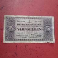 Uang kuno 5 Gulden Coen Ned Indie TP280VG