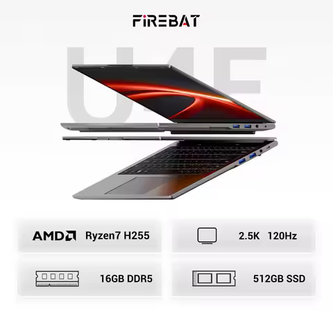 FIREBAT U4E 14 Inch Laptop Ryzen7 8745HS CPU DDR5 16GB RAM 512GB ROM 2.5K 120Hz Windows11 Wifi6 BT5.
