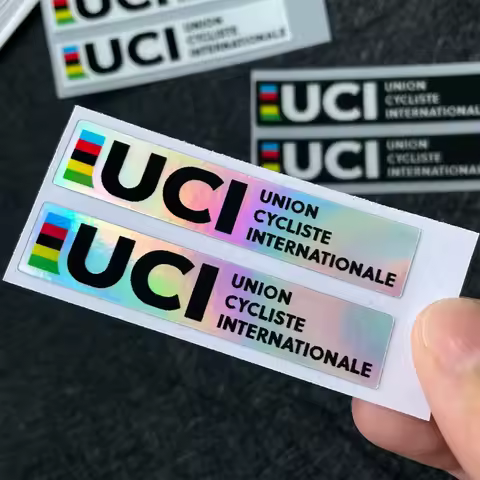 2PCS UCI World Cycling Union Bicycle Sticker Waterproof Vinyl Decal for Bike Frame Body Racing Helme