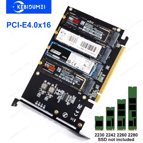 M.2 NVME SSD to PCIe 4.0 3.0 Adapter M.2 SSD GEN4 PCIe 4.0 PC Motherboard X1 X4 X8 X16 Expansion Car