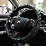 Jdm Car Steering Wheel Cover National Fashion Brocade Embroidery Car Interior Retrofitting Non-Slip Steering Wheel Cover Suitable for All Seasons Car Handle Cover 86mF