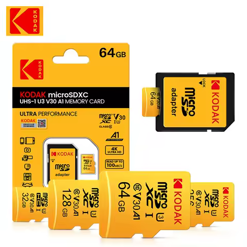 KODAK Original Micro-SD Card 256GB 128GB 64GB 32GB Flash TF Card Memory Card a1 V30 U3 100MB/S carta
