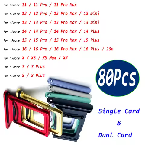 80Pcs,NEW SIM Card Tray chip slot drawer Holder Adapter For iPhone 12 13 mini 11 Pro Max 14 15 16 7 
