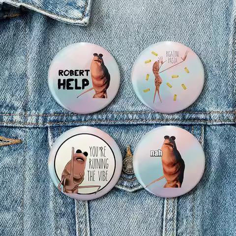 Funny Creative Character Marcus Badges for Bag Clothing Accessories Cute Marcus The Worm Vrchat Robe