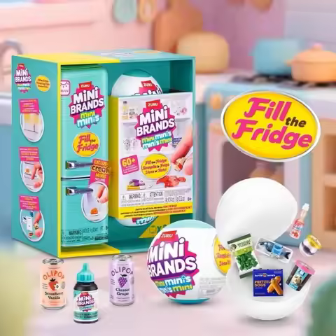 ZURU Mini Brands Refrigerator Ball Surprise Blind Box Super Mini Delicious Food Set Play House Decor