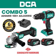 DCA Combo 5 20V Cordless Brushless Hammer Drill Impact Drill Electric Drill Angle Grinder Cordless G