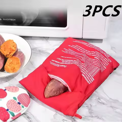Red Microwave Oven Baked Bags Potatoes Corn Sweet Potato Heating Tools Reusable Microwave Oven Potat