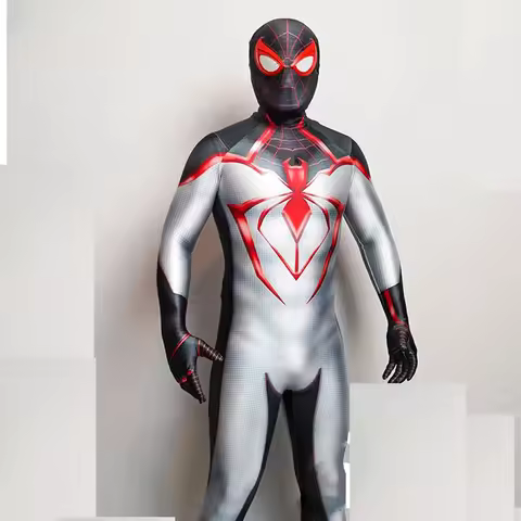 ★Halloween Cosplay Costume PS5 Miles Morales Spider Peter Parker Superhero Full Bodysuit Zentai Seco