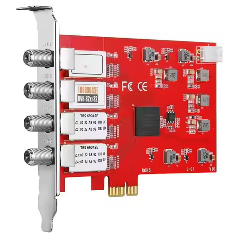 Digital Satellite TV Tuner Card DVB-S2 Quad Tuner PCIe Card for PC