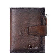 Men's Vertical Vintage Genuine Leather Wallet RFID Blocking Zipper Coin Purse Business Card Holder Bag Wallet Man SarahMi