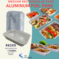 RE255 10x7.4x2.3 inches  Aluminum Foil Trays with Transparent Lid 1750ml  Aluminum Foil Tray With Li