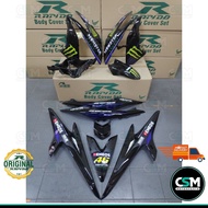Coverset Bodyset NVX V1 MNSTeR ENERGY AEROX BLACK HITAM STICKER TANAM