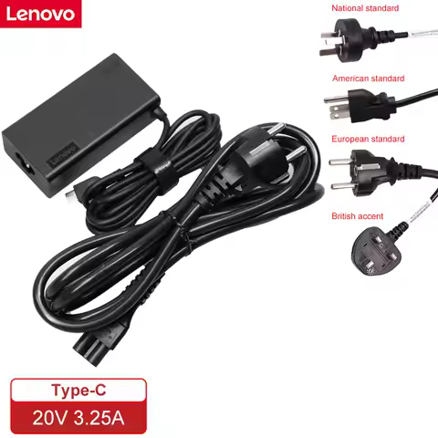 New Lenovo Charger 65W Type C 20V 3.25 Laptop Charger Power Ac Adapter For MacBook ASUS ZenBook Leno