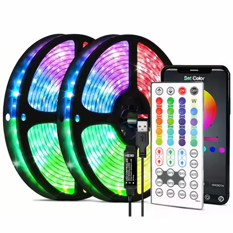 LTG-GEE RGB LED Strip Lights Music Sync USB 5V Remote Control Led Ribbon Flexible Lamp For Room Part
