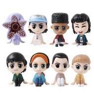 8Pcs/Set 5.5cm Anime Stranger Things Q Version Sitting Position Demogorgon Eleven Mike Wheeler PVC A